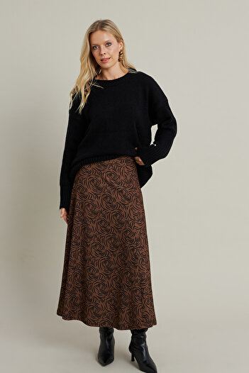 Cool & Modest Camel Patterned Women's Bell Skirt - Mlon3007