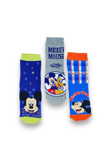 Mickey Mouse Licensed Boy's 3 Pairs of Towel Socks 21555