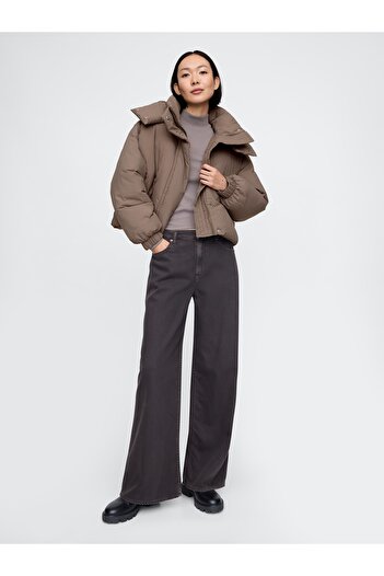 GAP Kadın Kahverengi Crop Puffer Mont