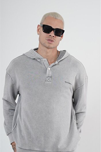 Butik TREND BİZ Капюшон з пранням Тканина з принтом Oversize Крій Чоловічий світшот