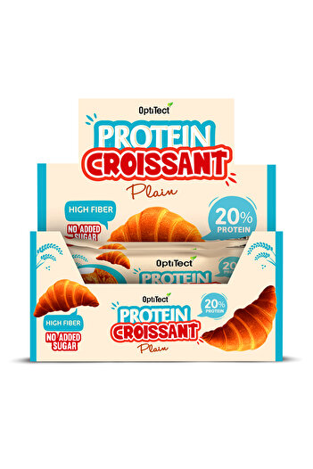 OptiTect Protein Croissant, Plain, Box of 10 Pieces, High Fiber, 20% Protein