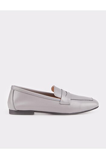 Cabani Genuine Tpu Sole Leather Women's Gray Loafer Shoes