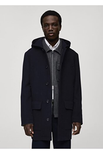 MANGO Man Hooded Wool Coat