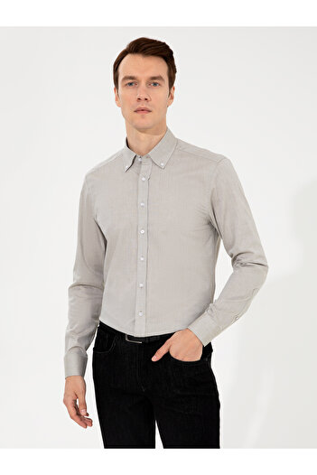 Cacharel Haki Slim Fit Uzun Kollu Gömlek 50253916-VR027