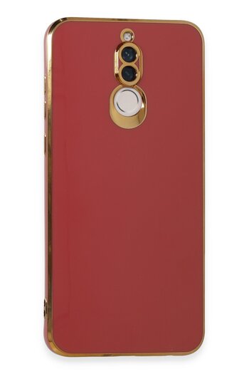 cepmoda Huawei “Mate 10 Li̇te” Phone Case - Glossy Silicone Cover with Gold Frame - Red