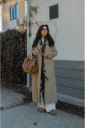 Havoş Camel Belted Wool Coat