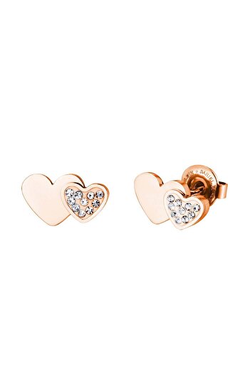 Daniel Klein Mtk11418 Steel Rose Gold Colored Earrings