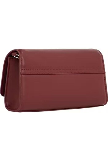 Tommy Hilfiger Dámský řetízkový popruh s logem značky Kožená vínová taška přes rameno AW0AW16891-V18