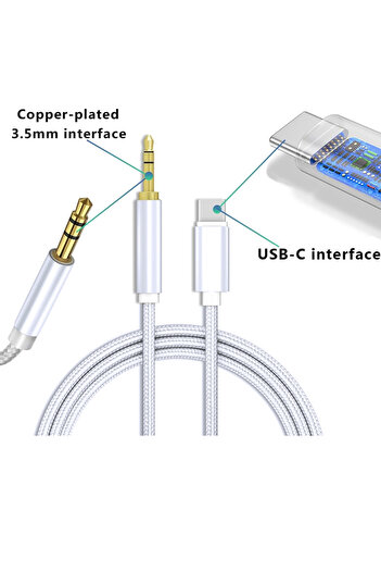 EXENAR iPhone 16-16 Plus-16 Pro- 16 Pro Max Compatible Aux Cable Audio Converter Wicker Type-C Converter
