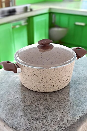 Gökdil Gözde Fireproof Non-Stick 26 cm Bakelite Handled Karnıyarık Granite Pot