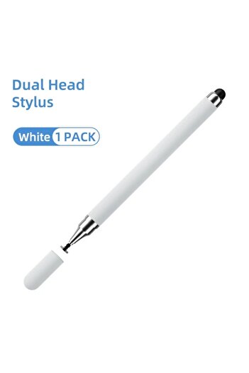 Choice White Dual-head Capacitive Pen Disc Silicone Head Dual-purpose Stylus PaintingOffice Retouching Mobi