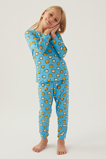 Rolypoly Set de pijamale albastre cu maneca lunga pentru fete
