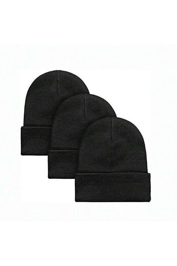 Eke Tekstil Unisex skládaný černý 3dílný baretový set