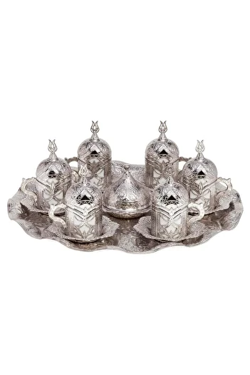 KT HOME Coffee Set Coffee Cup Set for 6 People Turkish Coffee Cup with Tray Coffee Espresso Pearl