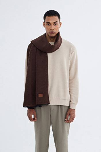Nordbron Unisex Brown Tassel Knitwear Shawl - Thick and Soft Seasonal Scarf Wool Bryo