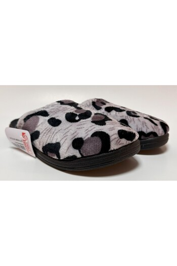 GEZER Velvet Leopard Patterned Comfortable Sole Lightweight Women's Winter House Slippers