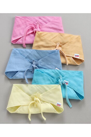 Babyhug Babyhug Muslin Cotton Reusable Triangle Cloth Nappies, Large 9-24 Months, Pack of 5