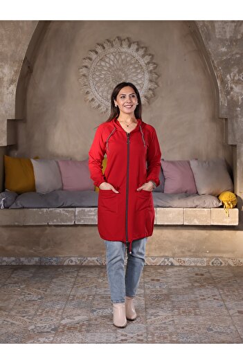 Fazilet Aslan Compact Fabric Zippered Hooded Jacket