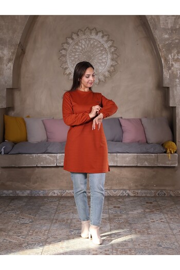 Fazilet Aslan Two Thread Tunic with Chest Accessory Detail