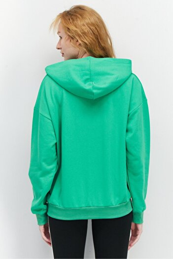 Ocean Pacific Women Hooded Neck Graphic Full Zip Sweatshirt, Island Green