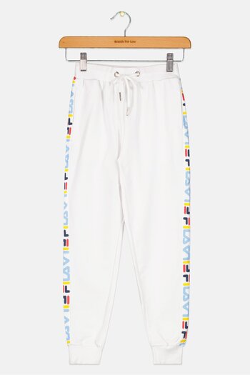 Fila White Brand Logo Baby Girls Jogger Pants - Lace-Up