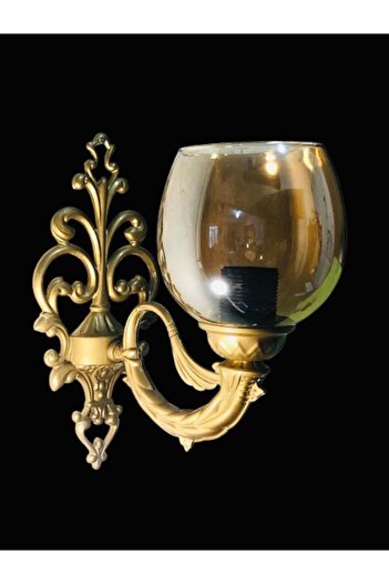 DEDE Honey Color Glass Single Riga Sconce Antique - Painted