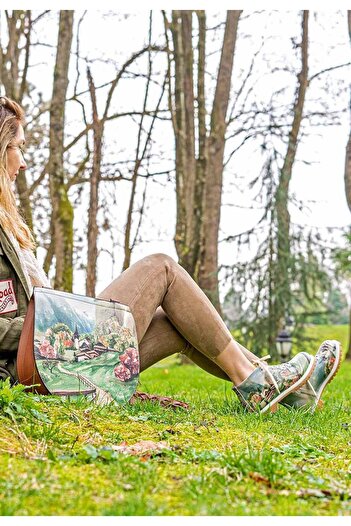 Dogo Kadın Vegan Deri Çok Renkli Fermuarlı Kısa Bot - Alpine Meadows Tasarım