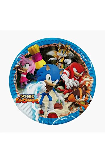 Cadde Süs Sonic 8'li Kağıt Tabak Bardak Seti