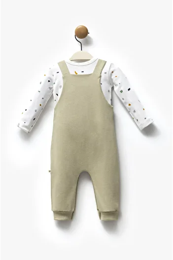 Moi Noi Baby Boy Salopette Set of 2 Body and Jumpsuit 100% Organic Cotton