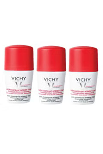 Vichy 72 Hours Stress Resist Excessive Perspiration Deodorant White/Red 50ml 3 PACK