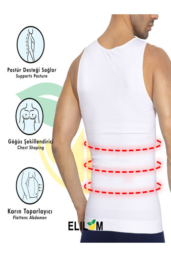 elilom Men's Shapewear Athlete - Belly and Chest Toning, Upright Posture Firming Fit