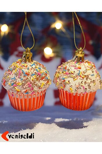 Yenigeldi Κόκκινο 6 εκ. Διακοσμήσεις για πάρτι Cupcake, Χριστουγεννιάτικο Δέντρο Cupcake Πρωτοχρονιάτικο Στολίδι για πάρτι γενεθλίων T-74