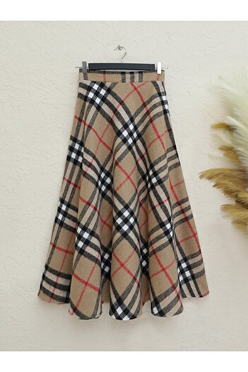 Modamorfo Mink Stamp Skirt - Zippered Line Pattern