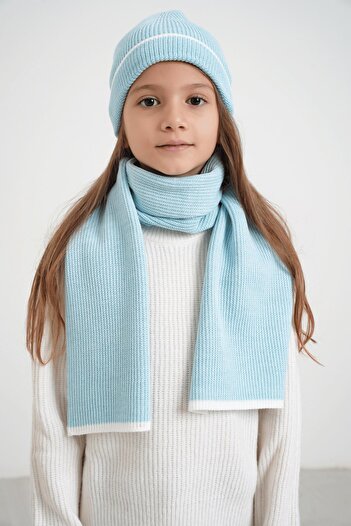CHUBA Blue Thessaloniki Knit Scarf and Beanie Set for Children 7-12 Years - Chkıds106