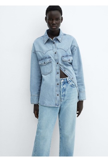 MANGO Woman Cotton shirt with pockets on the chest