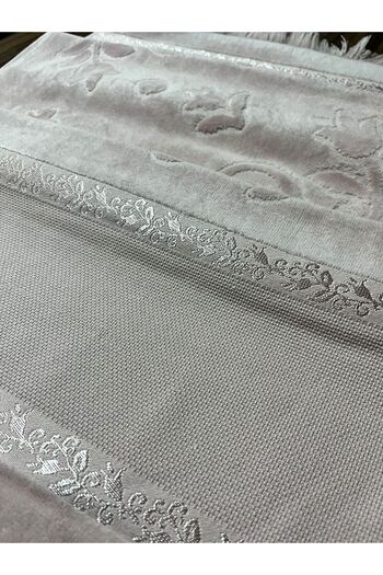 mihriban 2 штуки 50x90 м'якої етаміни - жакардова рушник для рук і обличчя з пудровою бахромою, вишивка канвасом