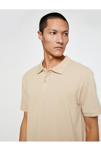 Koton Základní triko Polo Neck Buttoned Slim Fit