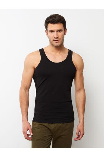 LC Waikiki Black Crew Neck Basic Cotton Men's Undershirt Set of 2