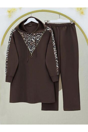 modasindoma Women Zipper Detailed Leopard Suit