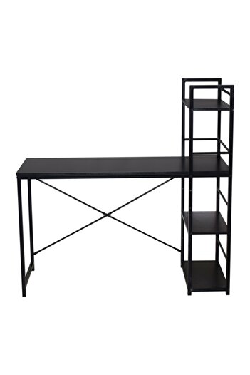 micasa Particle Board Computer Desk with 4-Tier Open Shelf