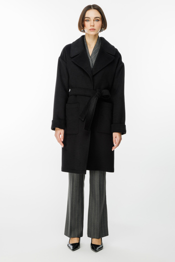 Ekol Black Belted Bag Coat