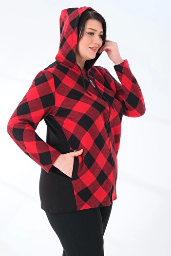 Lady Majestic Plus Size Hooded Women's Plaid Lumberjack Shirt