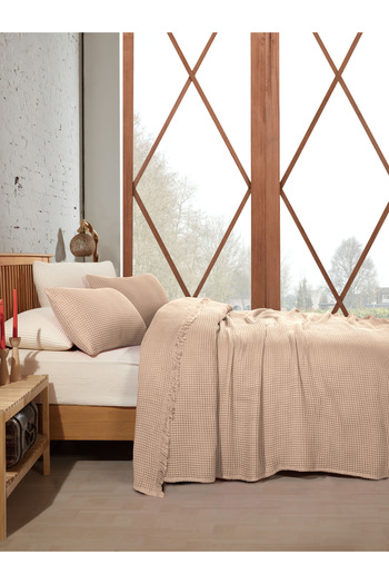destinyhometex 100% Cotton Waffle Double Bedspread 230X250
