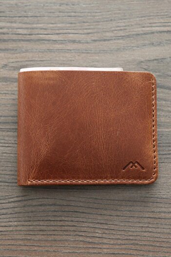 Madmext Genuine Leather Men's Wallet with Tan Card and Money Compartment with Stitching Detail 7259