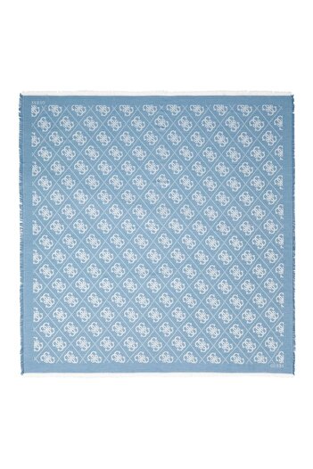 Guess Women's Blue Christmas Shawl