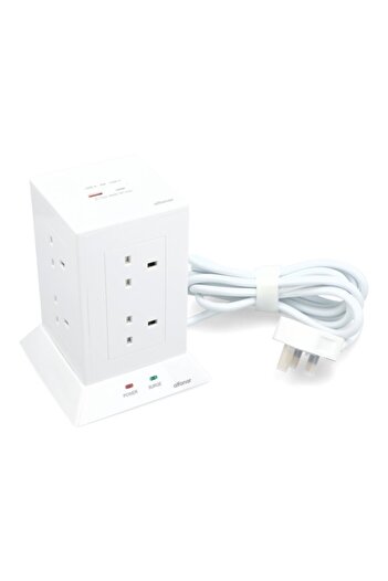Alfanar برج تمديد طاقة متين مكون من 8 مقابس ومنفذين USB بطول 3 أمتار