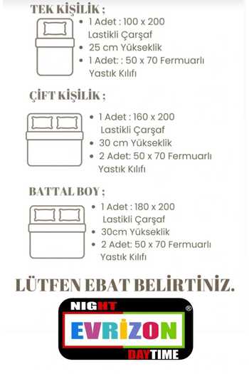 EVRİZON Cotton Double Elastic Sheet Set