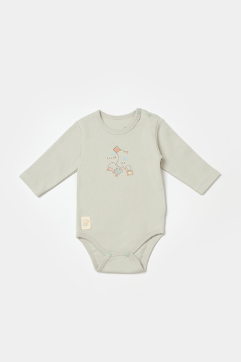 Biorganic Mint Long Sleeve Organic Baby Body - Gots Certified