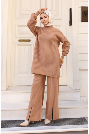 sefamerve Mink Knitwear Set - Zippered Leg, Model 11030-06
