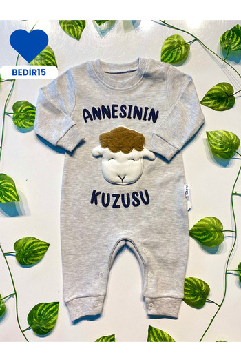 güneştepe Girl's Jumpsuit Mother's Lamb Printed Cotton Newborn Snap Jumpsuit Organic Hospital Outlet 0-9 Months